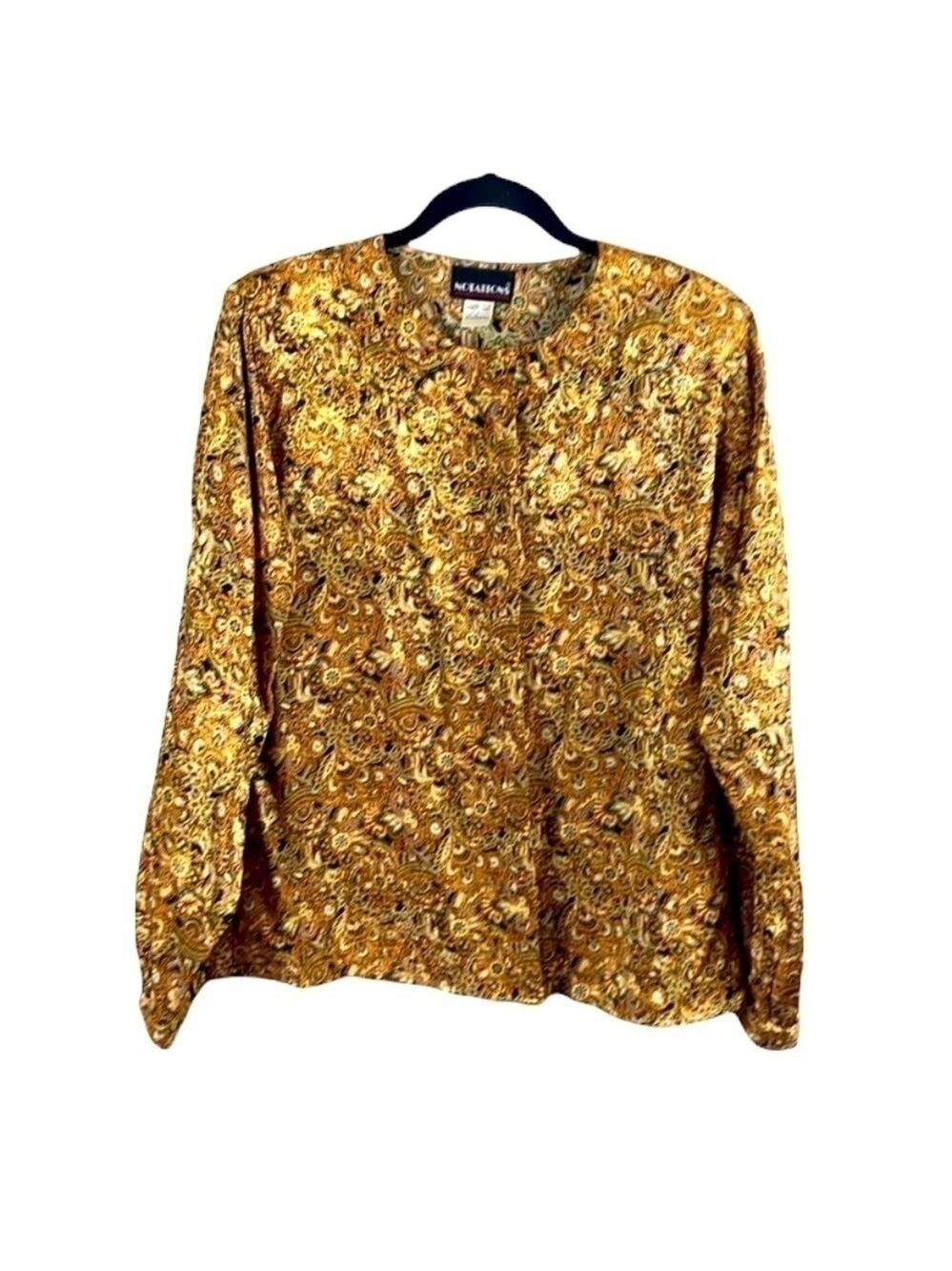 VINTAGE 80’s Paisley Button Down Blouse Size L/XL